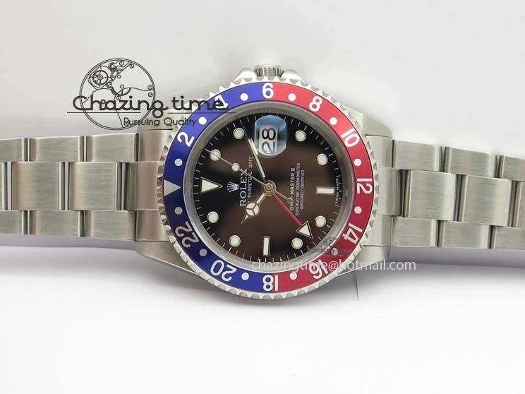 Red Black GMT-Master SS SS Blue Bp-Maker On A3186 Bezel Dial Bracelet 0211